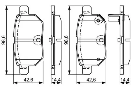 0986495286 Тормозные кол. зад. Toyota Yaris, IQ, AURIS 07 - BOSCH підбір по vin на Brocar