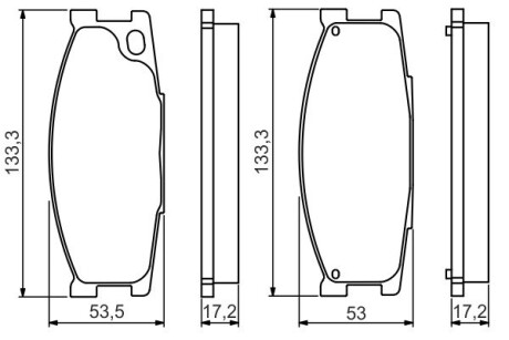 0986495130 MITSUBISHI К-т тормозных колодок передних Canter BOSCH підбір по vin на Brocar