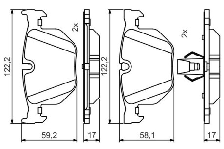 0986495481 Гальмівні колодки задн. BMW E90 E60 E70 2,0-3,0 BOSCH підбір по vin на Brocar