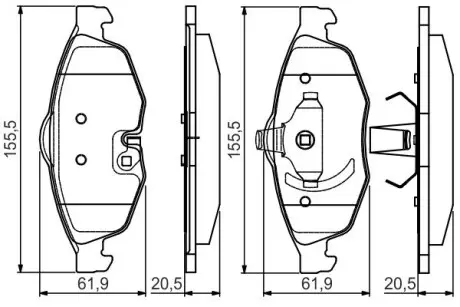 0986495161 CHRYSLER тормозные колодки Sebring 2,0-2,7 -07 BOSCH підбір по vin на Brocar
