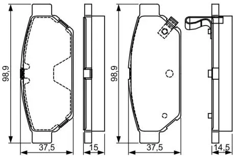 0986495326 MITSUBISHI Тормозные колодки задн.Carisma 95- BOSCH підбір по vin на Brocar