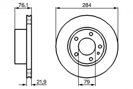 0986478043 Диск гальмівний передній 518 I -88 284 2220.4 BOSCH підбір по vin на Brocar