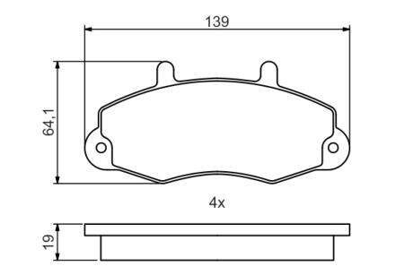 0986495484 Тормозные колодки перед. Transit 91- BOSCH підбір по vin на Brocar