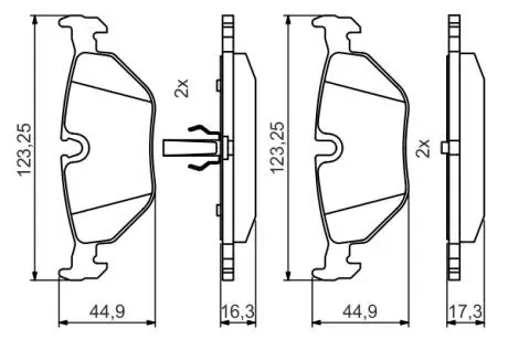 0986495470 Тормозные колодки задн. BMW E36/46, E85 BOSCH підбір по vin на Brocar