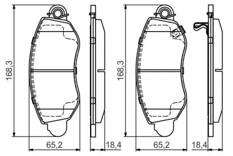 0986495443 Гальмівні колодки передні TRANSIT 00- BOSCH підбір по vin на Brocar