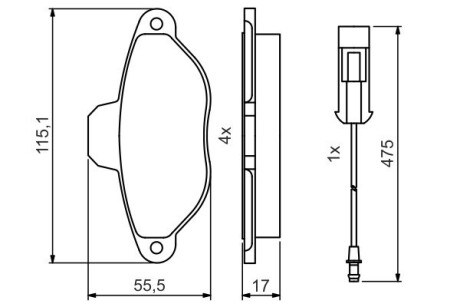 0986495475 Тормозные колодки передние Punto 93- BOSCH підбір по vin на Brocar