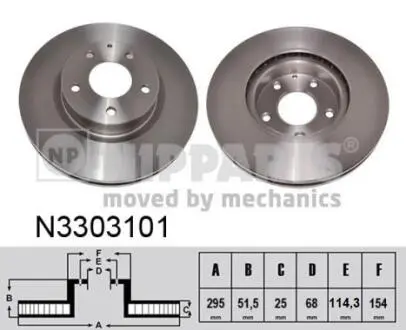 N3303101 Гальмівні диски NIPPARTS підбір по vin на Brocar