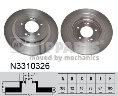 N3310326 Тормозные диски NIPPARTS подбор по vin на Brocar