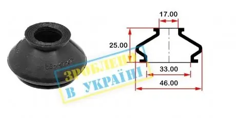 BG0133 Пыльник опоры шаровой рулевого наконечника (универсальный) (33х17x25) BELGUM подбор по vin на Brocar