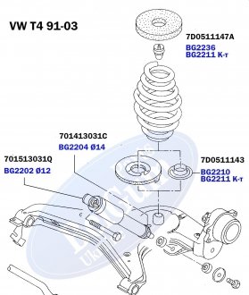 BG2210 Проставка пружини (задньої/нижня) VW Т4 91-03 BELGUM підбір по vin на Brocar