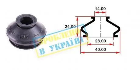 BG0160 Пильник опори кульової рульового наконечника (універсальний) (28x14x24) BELGUM підбір по vin на Brocar