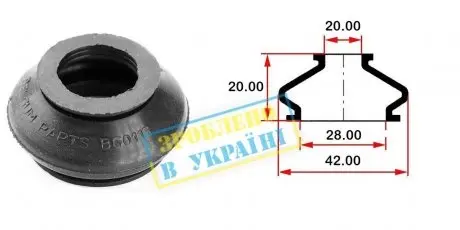 BG0113 Пильник опори кульової рульового наконечника (універсальний) (28х20x20) BELGUM підбір по vin на Brocar
