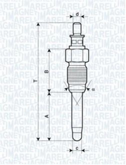 UX26A MARELLI Свеча накала RENAULT MEGANE II 1.5 DCI 05-[062900059304] MAGNETI MARELLI підбір по vin на Brocar