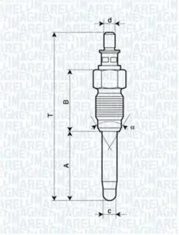 UX26A MARELLI Свеча накала RENAULT MEGANE II 1.5 DCI 05-[062900059304] MAGNETI MARELLI подбор по vin на Brocar