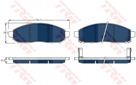 GDB3520BTE KLOCKI HAM. NISSAN P. LEAF/NV200 ELECTRIC 10- ELECTRIC BLUE TRW подбор по vin на Brocar