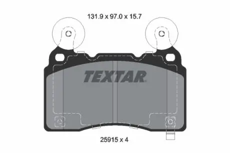 2591501 Колодки гальмівні (передні) Opel Insignia B 17-/Tesla Model S 13-16 TEXTAR підбір по vin на Brocar