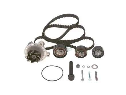 1987946399 К-т ГРМ. (2шт ГРМ + 3шт ролики + крепление+помпа воды) VW LT, T4 BOSCH подбор по vin на Brocar