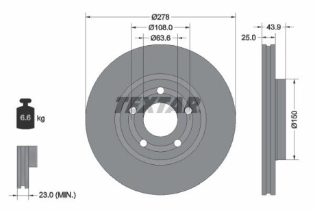 92327503 TARCZA HAM. FORD P. PUMA 1,0-1,5 19- TEXTAR підбір по vin на Brocar