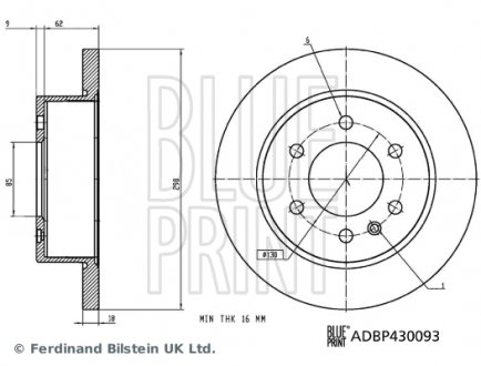 ADBP430093 Диск гальмівний (задній) MB Sprinter 211-319 18- (298x18) BLUE PRINT підбір по vin на Brocar
