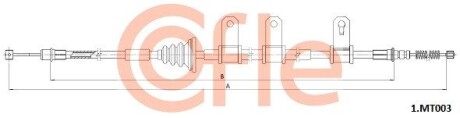 1MT003 Трос ручного гальма COFLE 1.MT003 MITSUBISHI GRANDIS 2.0D/2.4 04-11 PRAWA 2030/1810 COFLE підбір по vin на Brocar