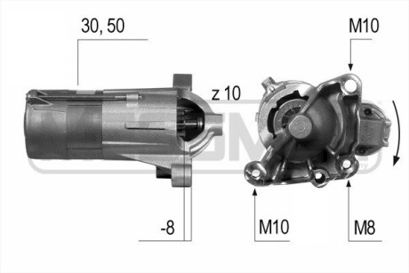 220526A Стартер Renault Master 2.2-2.5 DCi 00-/Opel Movano 2.2-2.5 D 00- (12V/2kw) (z=10) ERA подбор по vin на Brocar