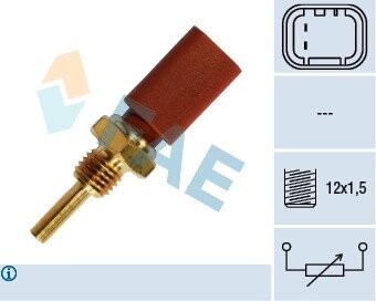 33710 Датчик температури рідини охолодження, Датчик, температура охлаждающей жидкости FAE підбір по vin на Brocar