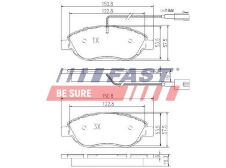 FT29145 Fast КОЛОДКИ ТОРМ. ПЕРЕДН. FIAT BRAVO 1.9/2.0JTD 07- FAST подбор по vin на Brocar