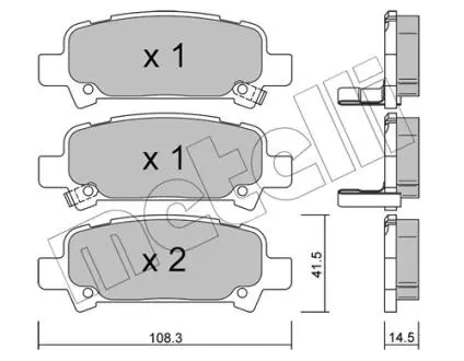 2204140 Колодки тормозные (задние) Subaru Forester 98-08/Impreza 00-09/Legacy II/III 94-03/Outback 00-03 METELLI подбор по vin на Brocar