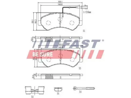 FT29132 Колодки дискові гальмові передні комплект CITROEN Jumper 06-14, FIAT DUCATO 06-14 FAST підбір по vin на Brocar