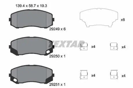 2924901 Гальмівні колодки дискові TEXTAR підбір по vin на Brocar