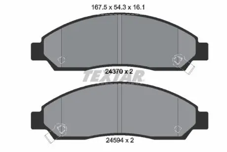 2437001 Комплект тормозных колодок, дисковый тормоз TEXTAR підбір по vin на Brocar