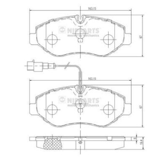 N3601100 Комплект тормозных колодок, дисковый тормоз NIPPARTS підбір по vin на Brocar