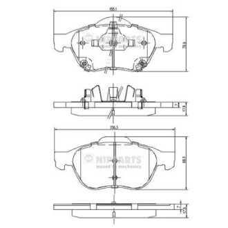 J3602115 Комплект тормозных колодок, дисковый тормоз NIPPARTS підбір по vin на Brocar