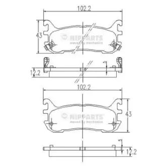 J3613012 Комплект тормозных колодок, дисковый тормоз NIPPARTS підбір по vin на Brocar