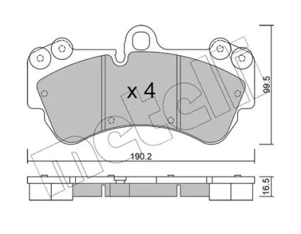 2206530 Колодки тормозные (передние) Porsche Cayenne/VW Touareg 02-10 METELLI підбір по vin на Brocar