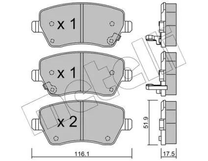 2204852 Колодки тормозные (передние) Nissan Micra/Note 10- METELLI подбор по vin на Brocar