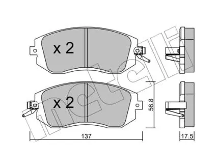 2205001 Колодки тормозные (передние) Subaru Forester/Impreza/Legace V/Outback 10- METELLI подбор по vin на Brocar