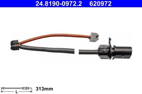 24819009722 Датчик износа тормозных колодокAUDI R8 10- ATE подбор по vin на Brocar
