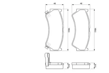 0986424732 Гальмівні колодки, дискове гальмо (набір) BOSCH підбір по vin на Brocar