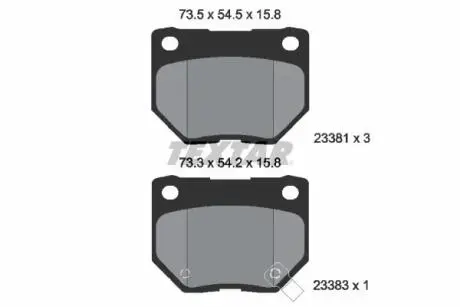 2338102 Тормозные колодки, дисковый тормоз (набор) TEXTAR подбор по vin на Brocar