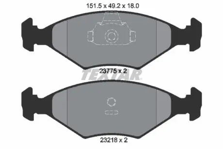 2377501 Гальмівні колодки, дискове гальмо (набір) TEXTAR підбір по vin на Brocar