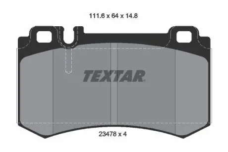 2347802 Гальмівні колодки, дискове гальмо (набір) TEXTAR підбір по vin на Brocar