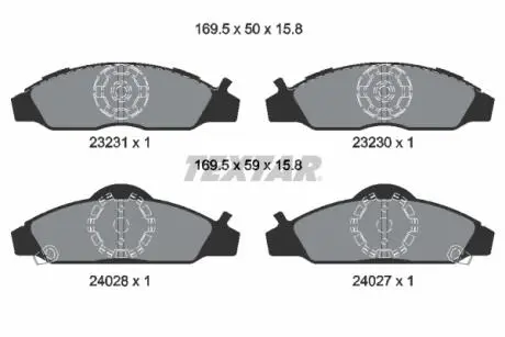 2323101 Тормозные колодки, дисковый тормоз (набор) TEXTAR підбір по vin на Brocar