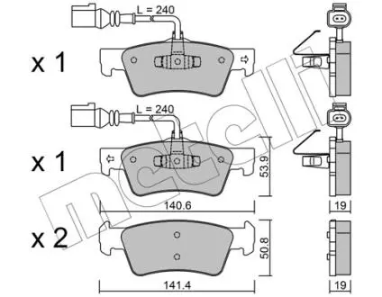 2206610 Колодки гальмівні (задні) VW Touareg 2.5 TDI 02-10 METELLI підбір по vin на Brocar