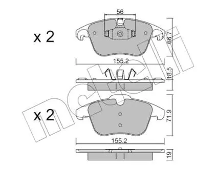 2206753 Колодки тормозные (передние) Citroen C4 09-/C4 Grand Picasso 06-13/Peugeot 3008 11-16/5008 09-17 METELLI подбор по vin на Brocar