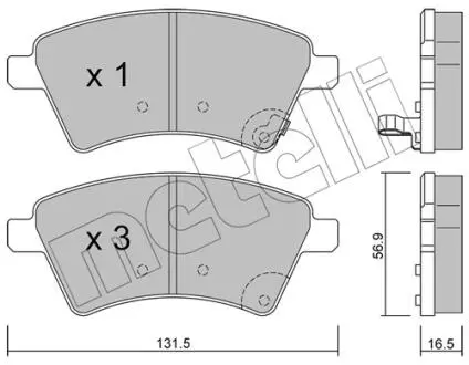 2207020 Колодки тормозные (передние) Fiat Sedici 06-14/Suzuki SX4 06- METELLI подбор по vin на Brocar