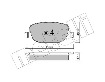 2207040 Колодки гальмівні (задні) Alfa Romeo 159/Brera/Spider/Lancia Thesis 02-12 METELLI підбір по vin на Brocar
