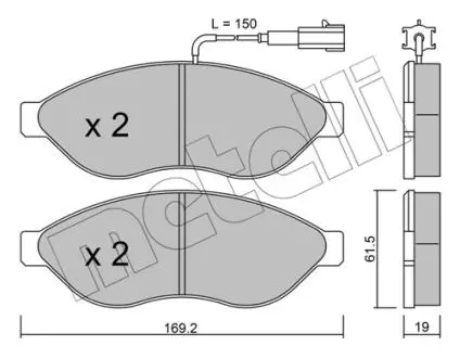 2207081 Колодки тормозные (передние) Citroen Jumper/Fiat Ducato/Peugeot Boxer 06- (+датчики) METELLI подбор по vin на Brocar