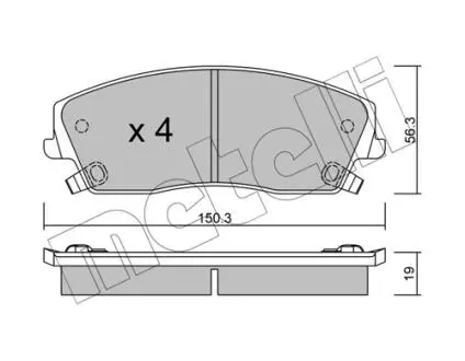 2207160 Колодки гальмівні (передні) Chrysler 300 04- METELLI підбір по vin на Brocar