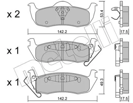 2207200 Колодки гальмівні (задні) Jeep Grand Cherokee III/IV 04-/Commander 05-10 METELLI підбір по vin на Brocar
